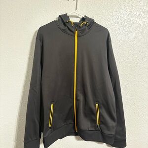 Tek Gear Charcoal Hoodie with Yellow Highlights